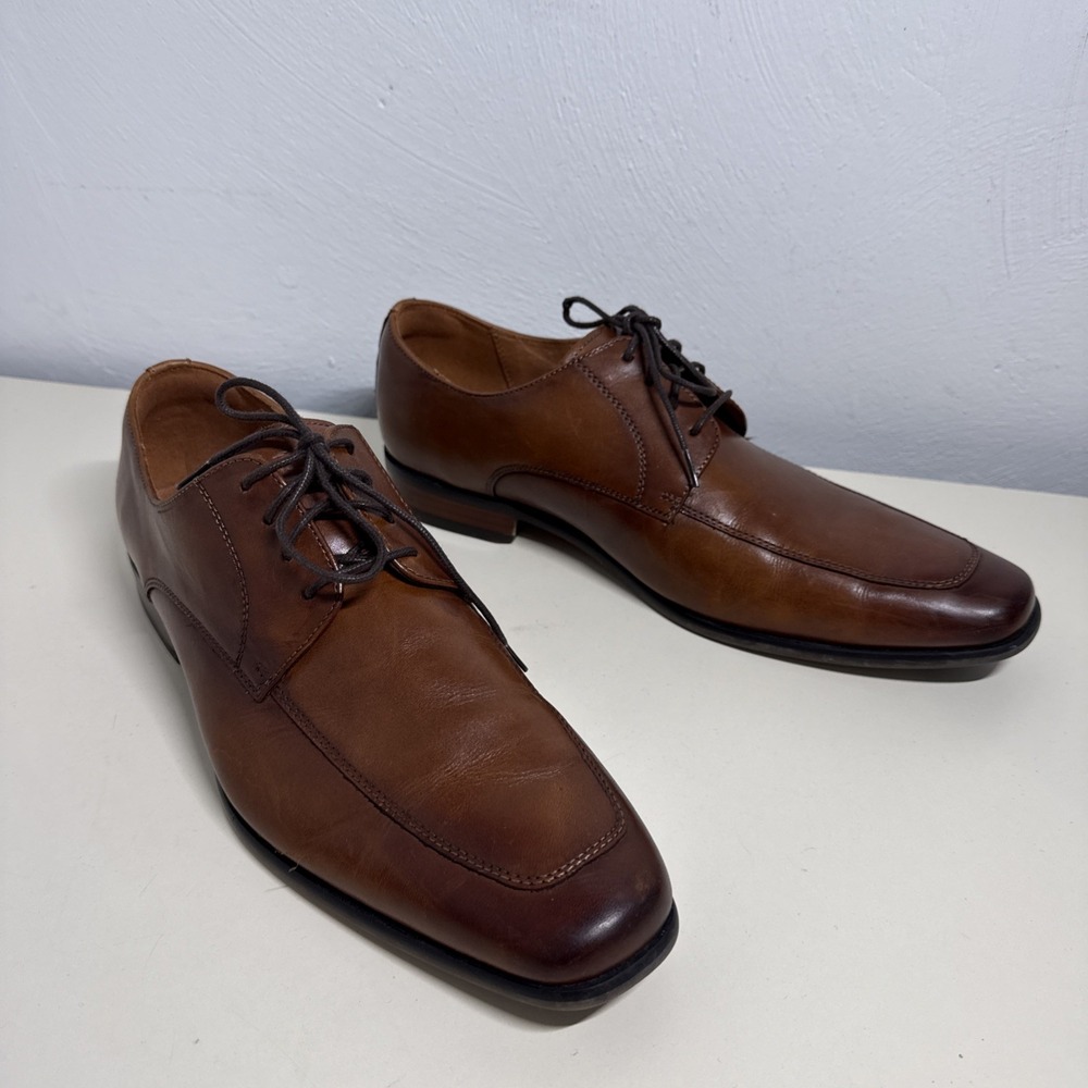 Florsheim Midtown Oxford Cognac Brown Leather Men's Dress Shoes 9.5D 15195-221